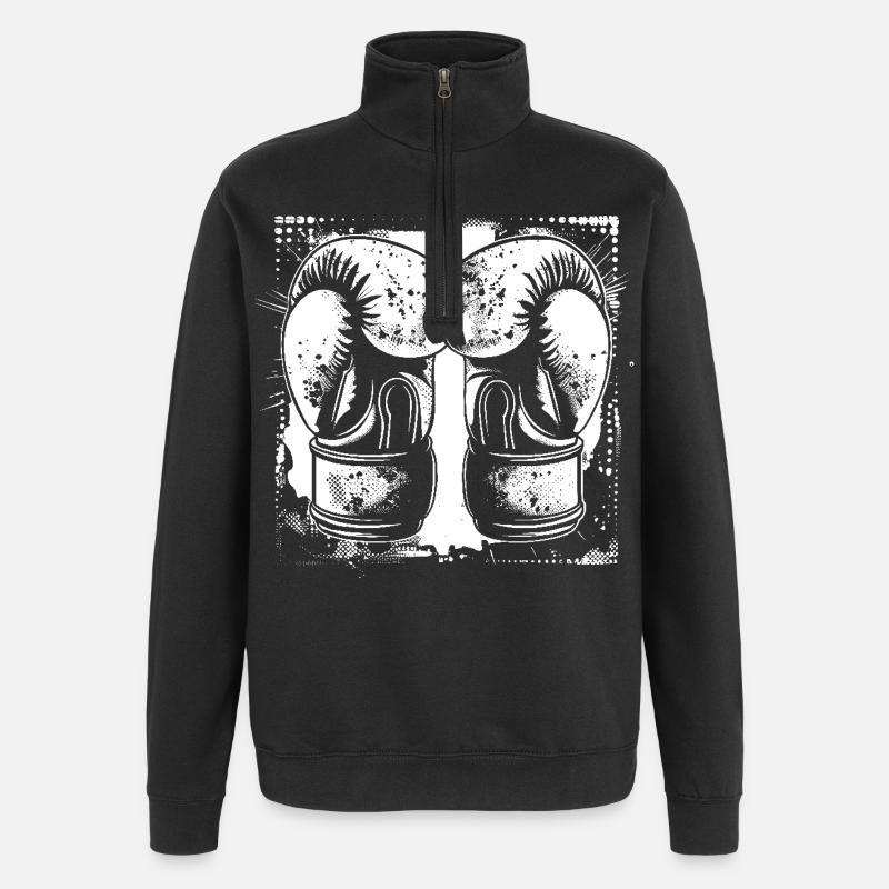 Boxhandschuhe Skizze - Quarter-Zip-Sweatshirt - Schwarz