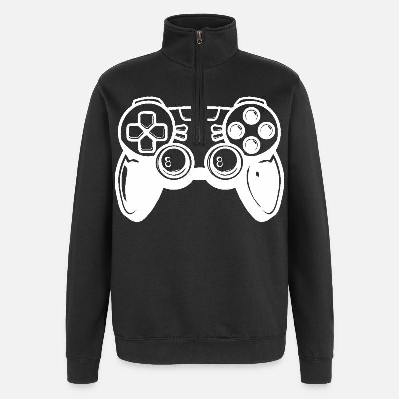 Manette de jeux vidéo - Sweat à zip 1/4 - noir