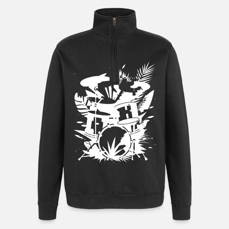 Drum Graphics - Quarter-Zip Sweatshirt - black