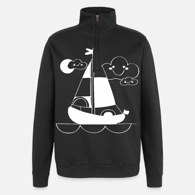Dessin animé Voile - Sweat à zip 1/4 - noir