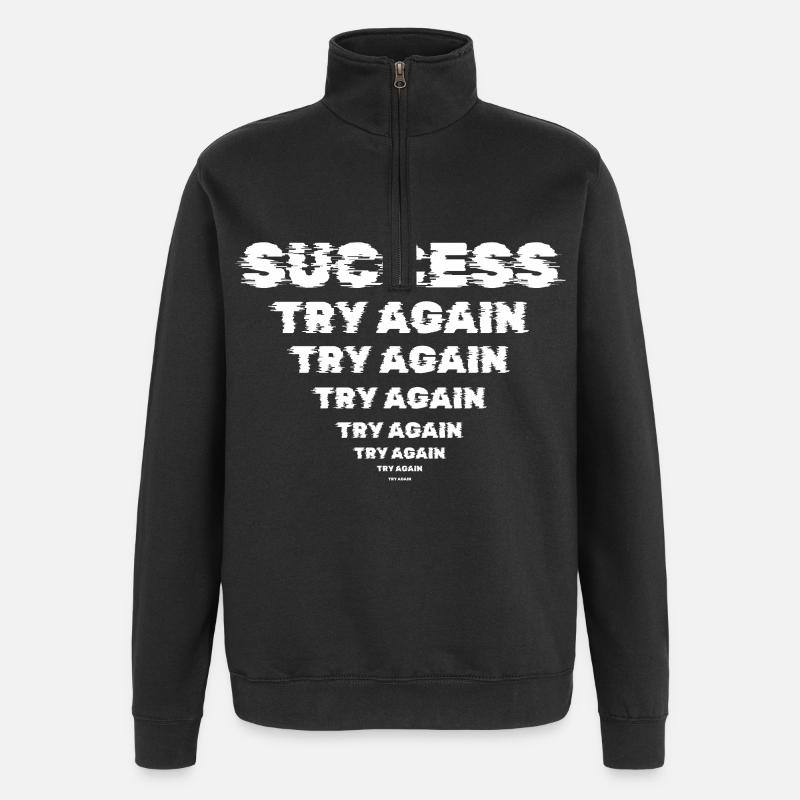 Success Motivation Perseverance Entrepreneur - Quarter-Zip Sweatshirt - black