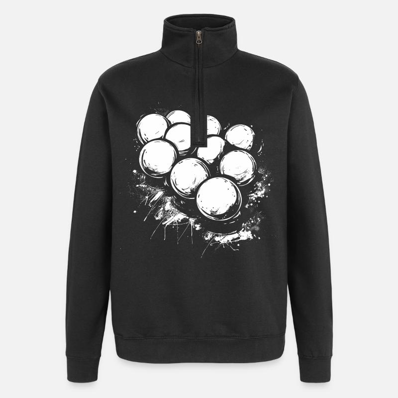 Boules de billard Gaffiti - Sweat à zip 1/4 - noir