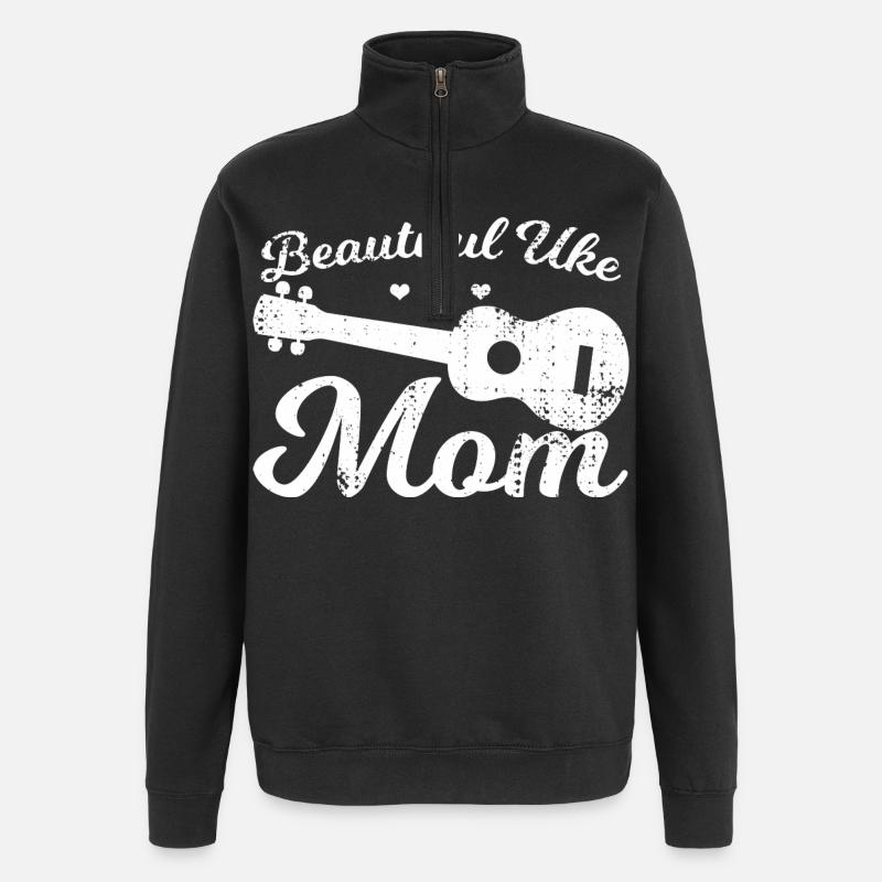 Ukulele Nut - Quarter-Zip Sweatshirt - black