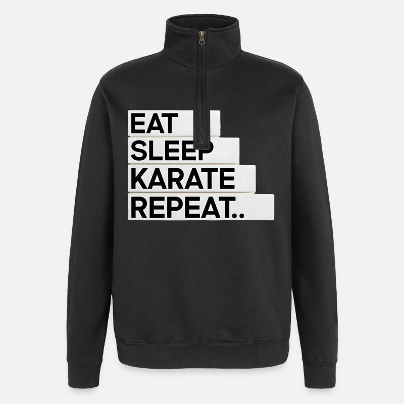 Eat. Sleep. Karate. Repeat... - Quarter-Zip Sweatshirt - black
