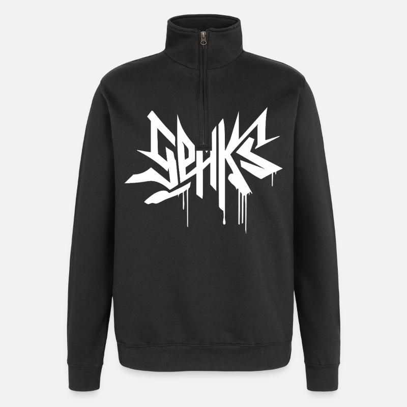 Sehks weiß - Quarter-Zip-Sweatshirt - Schwarz
