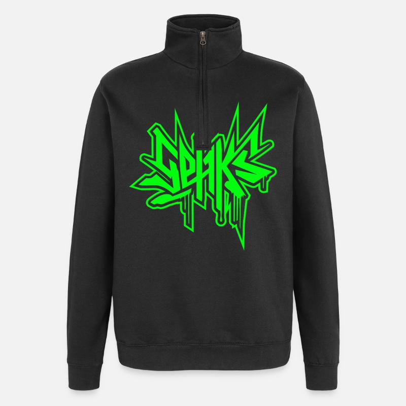 SEHKS VERT - Sweat à zip 1/4 - noir