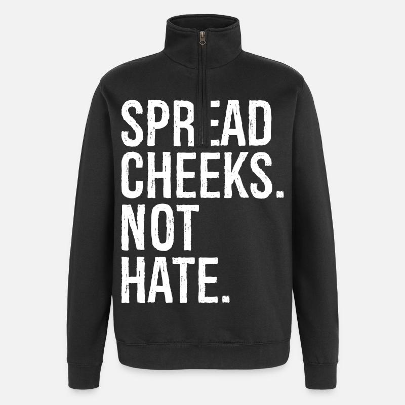 écarter les joues pas la haine - Sweat à zip 1/4 - noir