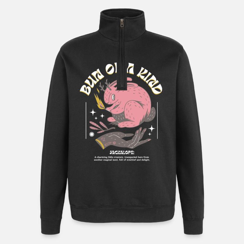 Mystischer Jackalope – Einzigartig & Magisch - Quarter-Zip-Sweatshirt - Schwarz