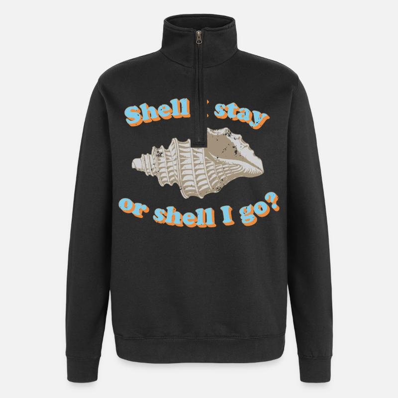 Muschel oder gehen? - Quarter-Zip-Sweatshirt - Schwarz