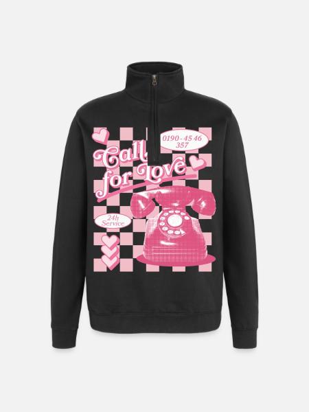 Call for Love Hotline Aesthetics - Quarter-Zip Sweatshirt - black