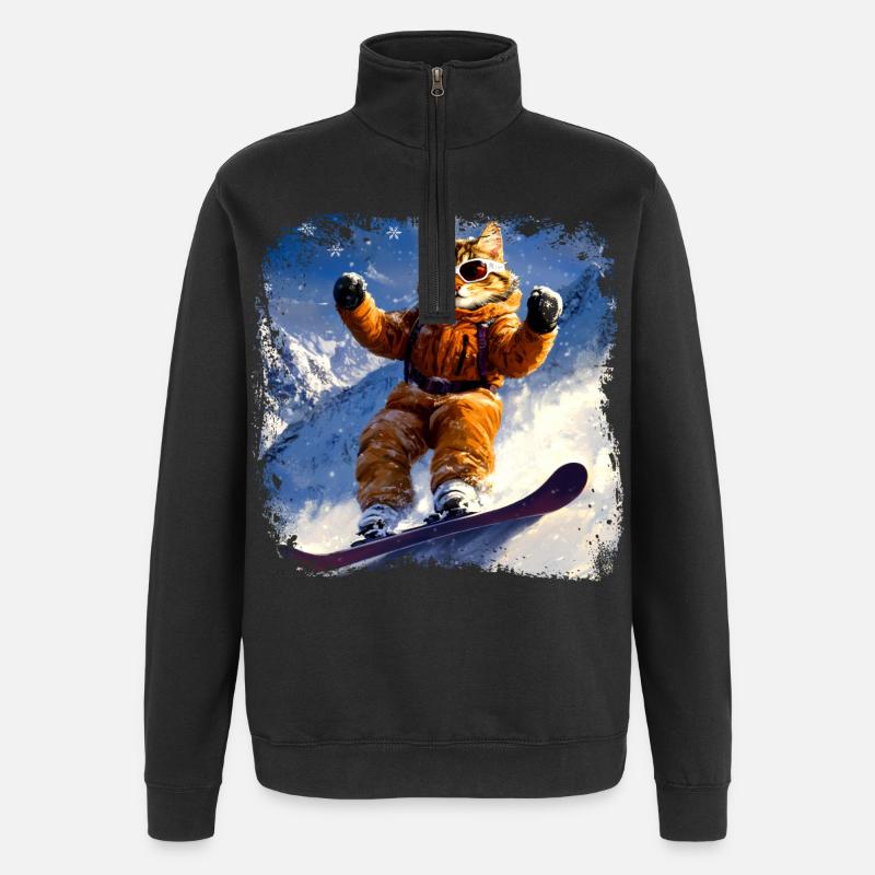 Planche à neige pour chat - Sweat à zip 1/4 - noir