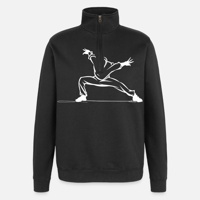 Breakdancer Drawing - Quarter-Zip Sweatshirt - black
