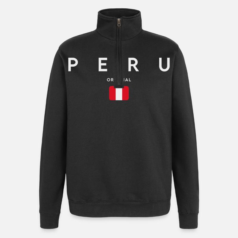 Flagge von Peru, peruanischer Stolz - Quarter-Zip-Sweatshirt - Schwarz