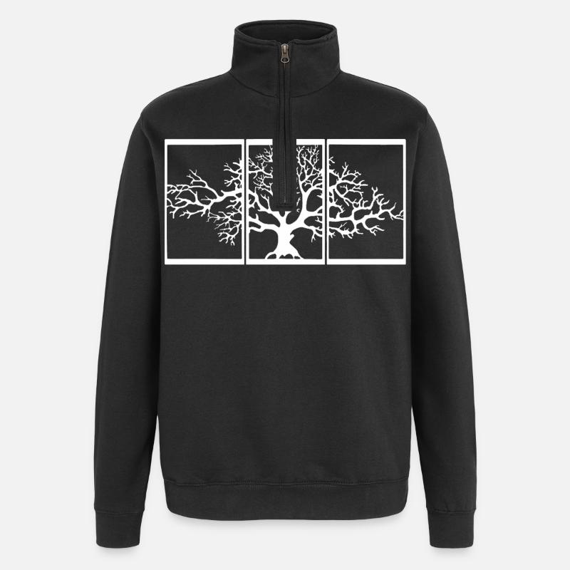 Nature View (White) - Quarter-Zip Sweatshirt - black