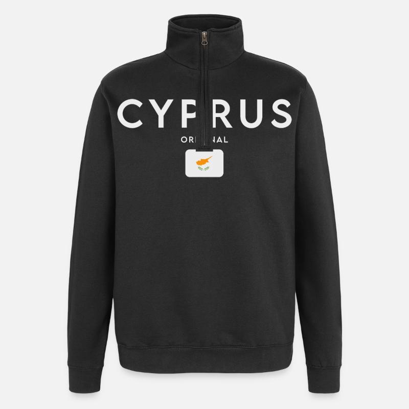 Drapeau chypriote, fierté chypriote - Sweat à zip 1/4 - noir