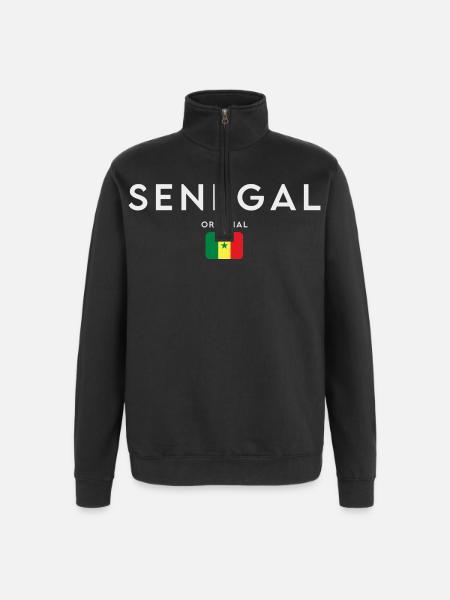Senegalese flag, Senegalese pride - Quarter-Zip Sweatshirt - black