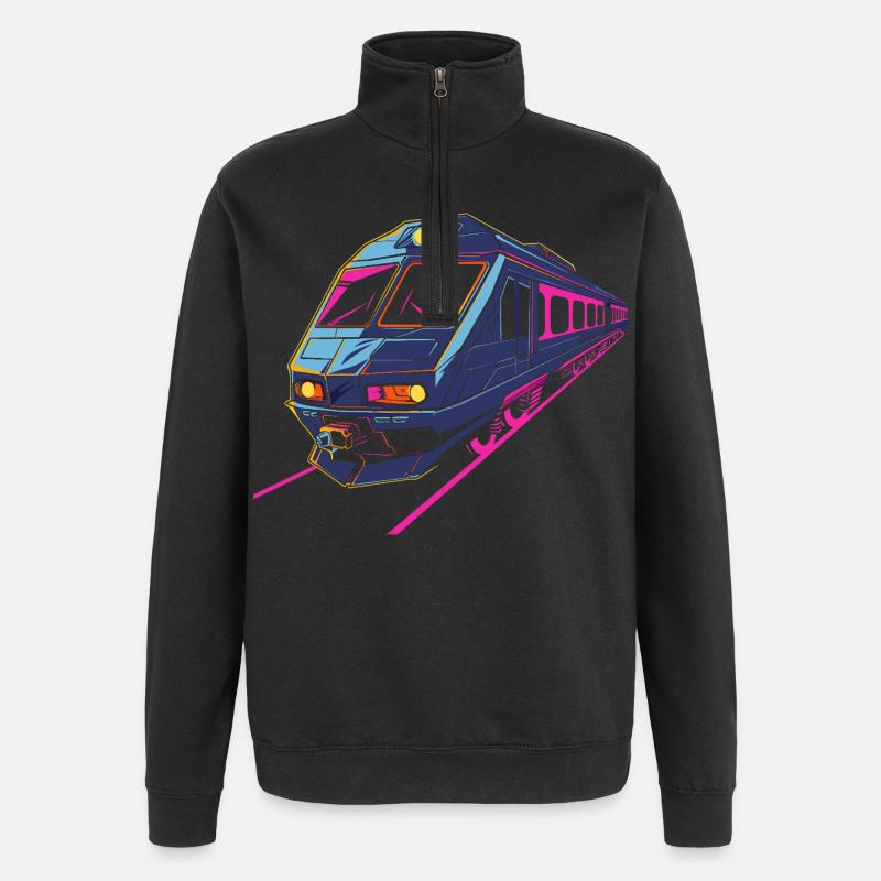 Train Retro - Quarter-Zip Sweatshirt - black