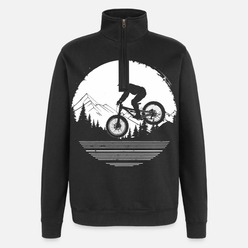 Amateurs de VTT - Sweat à zip 1/4 - noir
