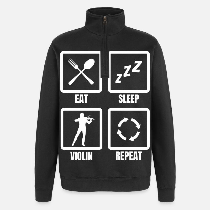 Manger dormir Violon Répéter - Sweat à zip 1/4 - noir
