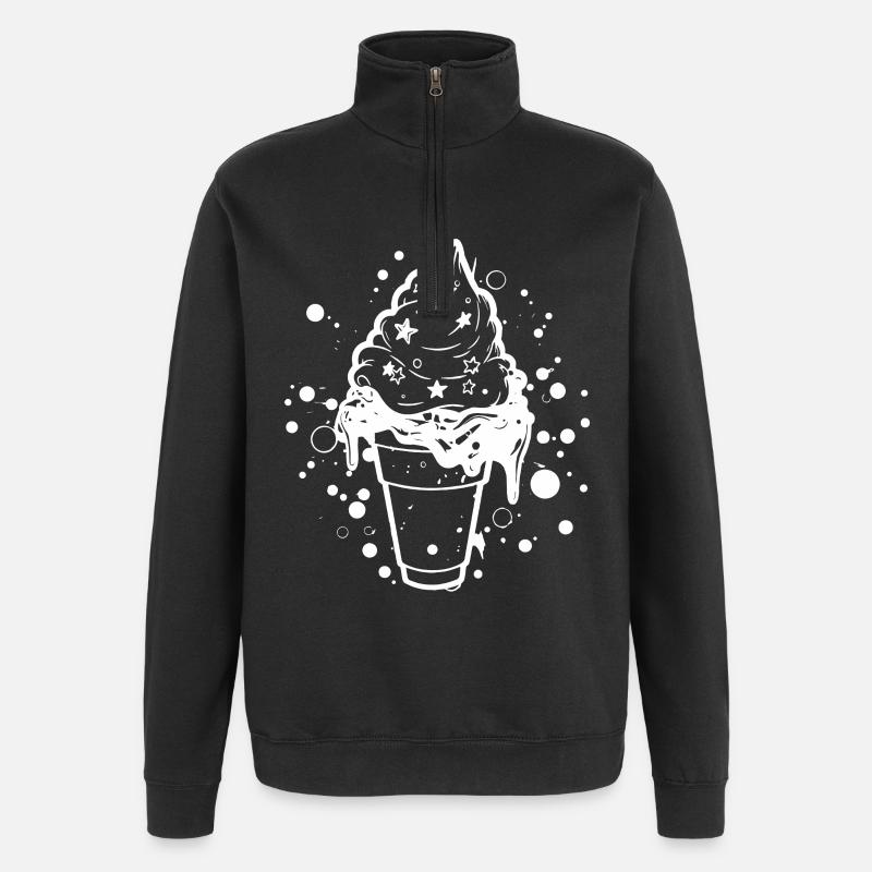 Softeis Skizze - Quarter-Zip-Sweatshirt - Schwarz