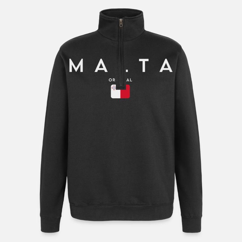 Flagge von Malta, maltesischer Stolz - Quarter-Zip-Sweatshirt - Schwarz