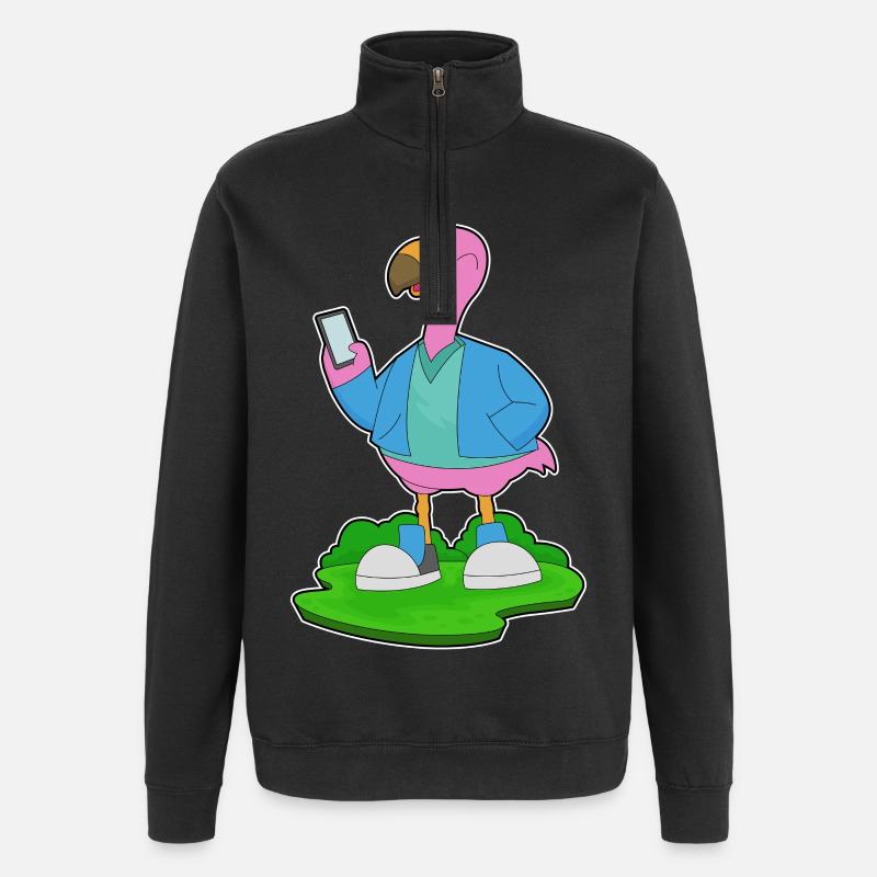 Flamingo Handy - Quarter-Zip-Sweatshirt - Schwarz
