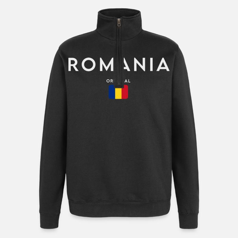 Romanian flag, Romanian pride - Quarter-Zip Sweatshirt - black