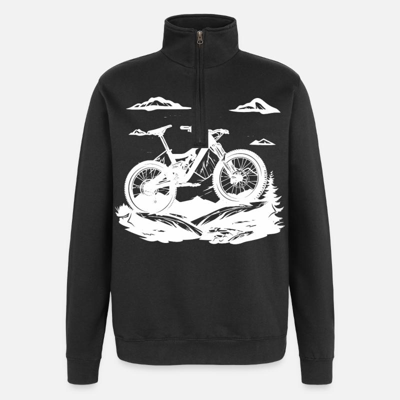 Amateurs de VTT - Sweat à zip 1/4 - noir