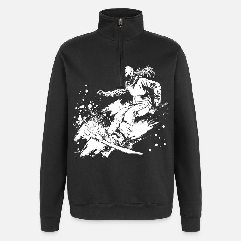 Snowboarderin - Quarter-Zip-Sweatshirt - Schwarz