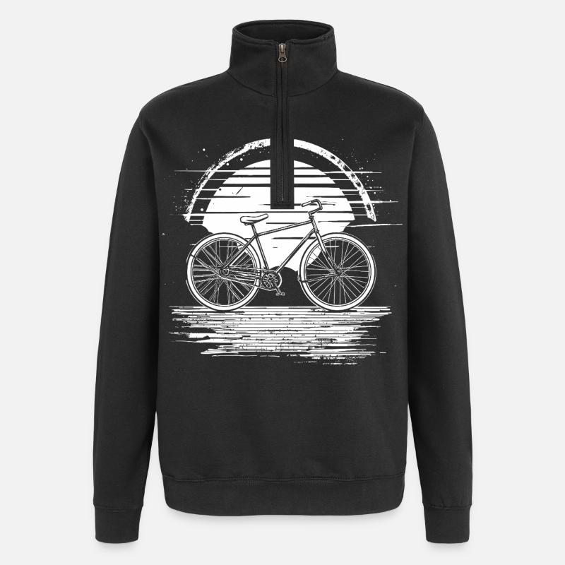 Radfahrer - Quarter-Zip-Sweatshirt - Schwarz