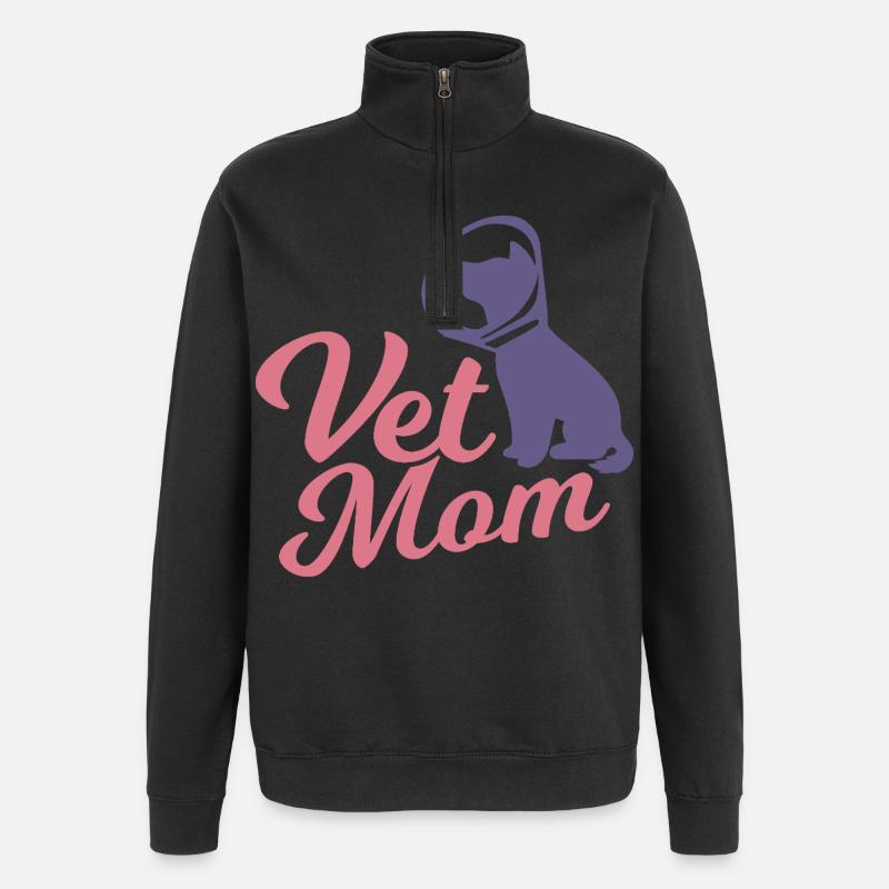Veterinär Mutter - Quarter-Zip-Sweatshirt - Schwarz