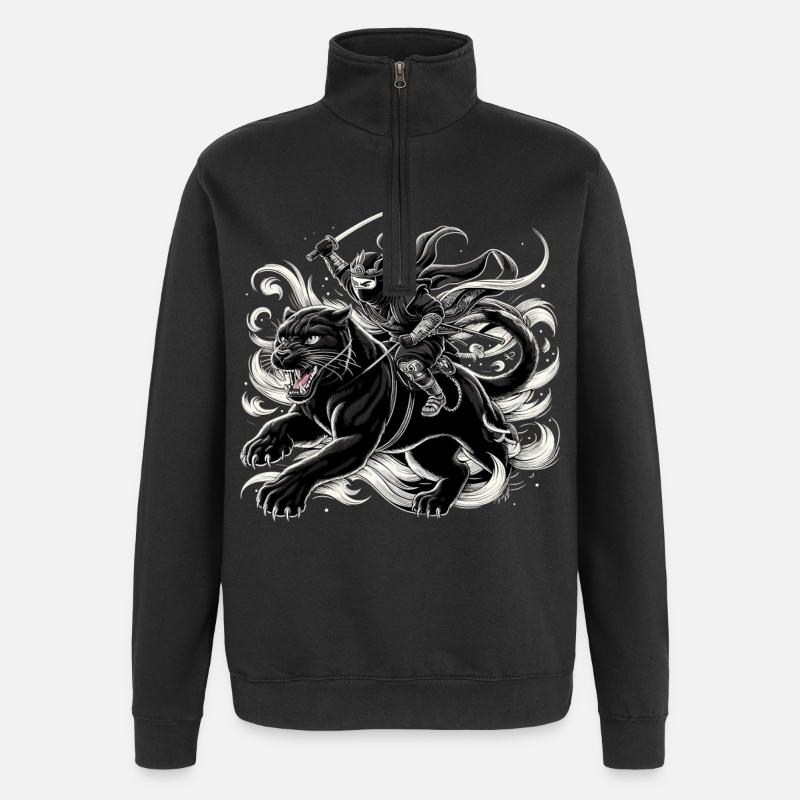 Ninja Jaguar Ninjato Cadeau - Sweat à zip 1/4 - noir
