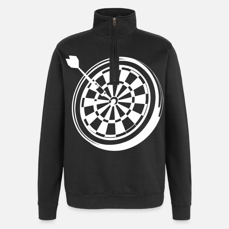Dessin de fléchettes - Sweat à zip 1/4 - noir