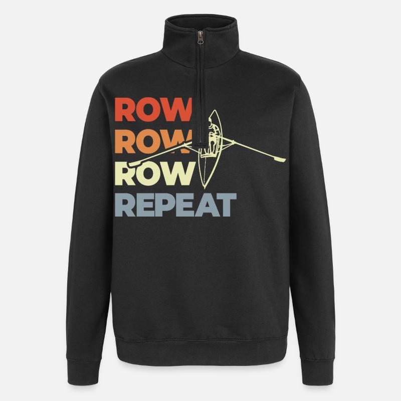 Row Row Row Repeat - Quarter-Zip-Sweatshirt - Schwarz
