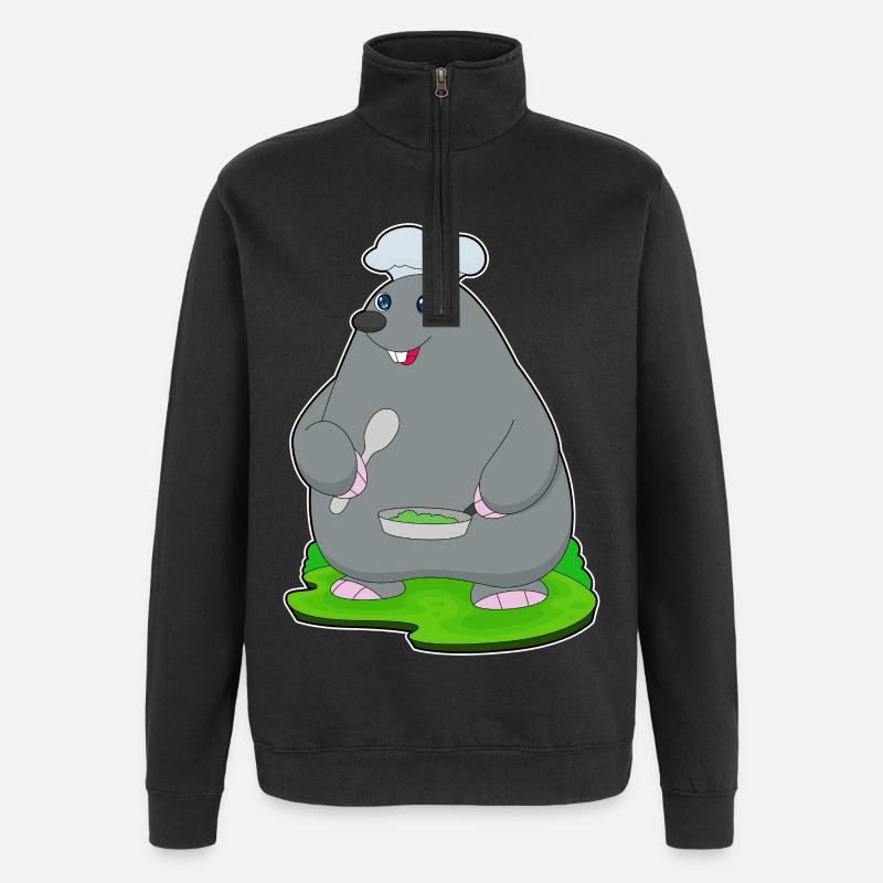 Mole Cooking Pan - Quarter-Zip Sweatshirt - black