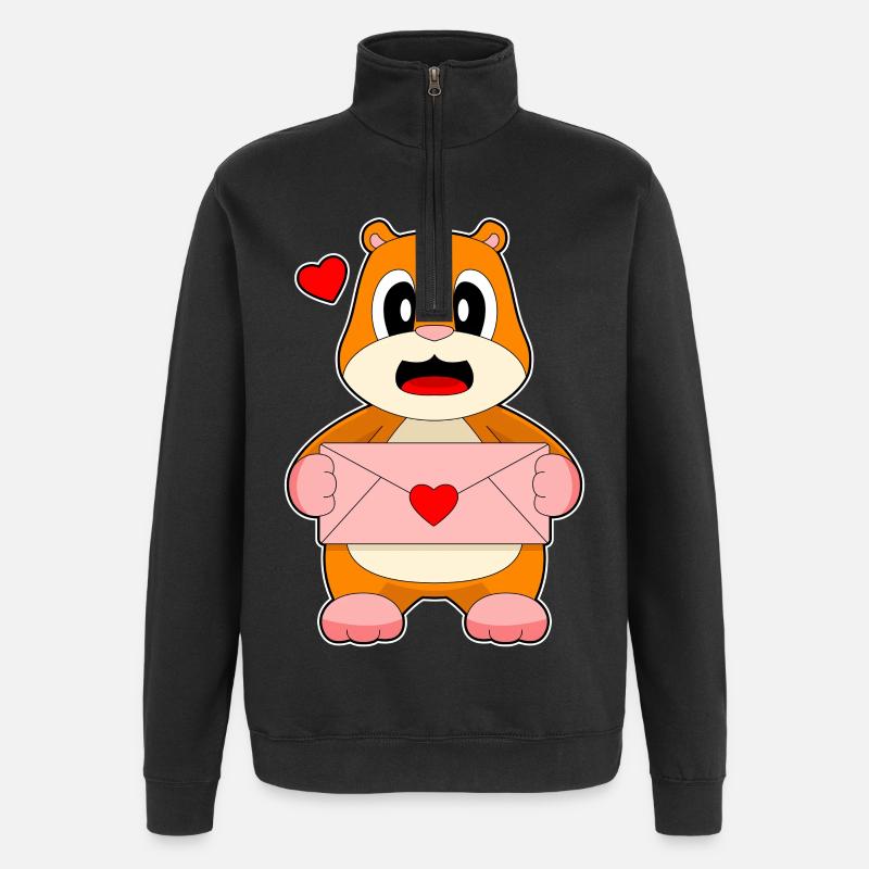 Lettre d’amour pour hamster - Sweat à zip 1/4 - noir