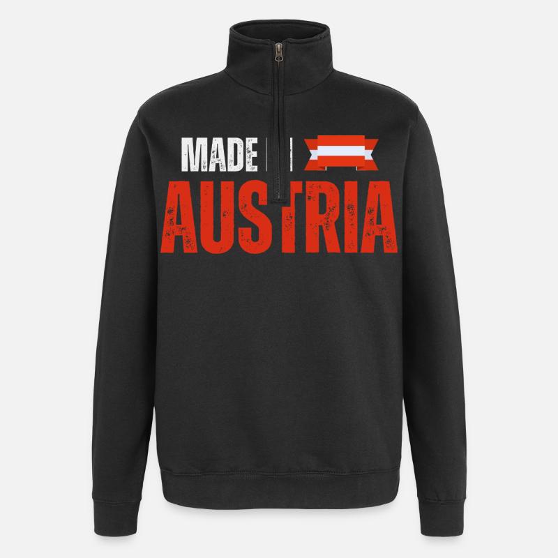 Made in Austria, Austrian pride - Quarter-Zip Sweatshirt - black