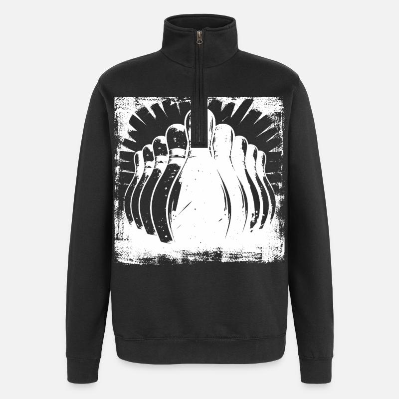 Quilles Bowling - Sweat à zip 1/4 - noir