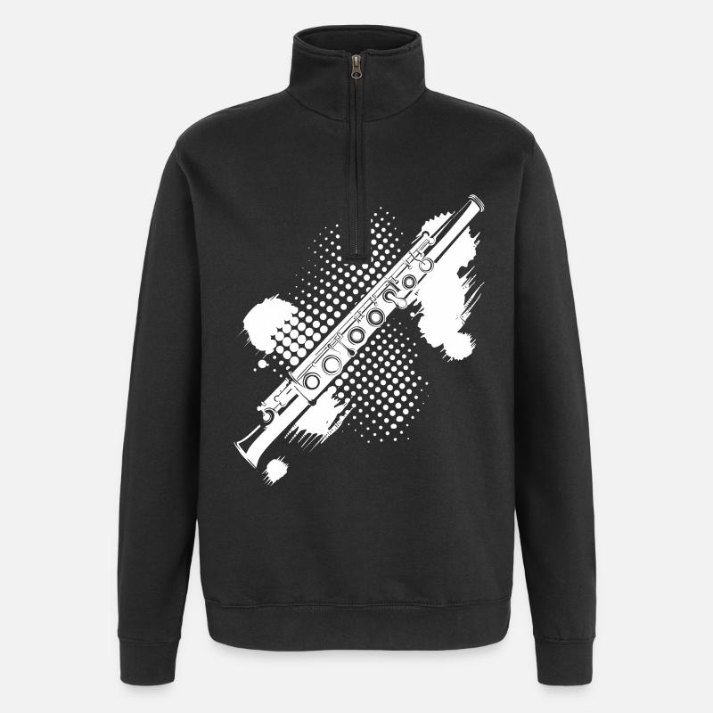 Teinture de flûte - Sweat à zip 1/4 - noir