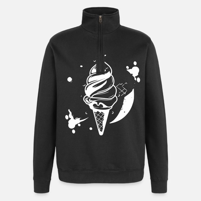 Softeis Skizze - Quarter-Zip-Sweatshirt - Schwarz