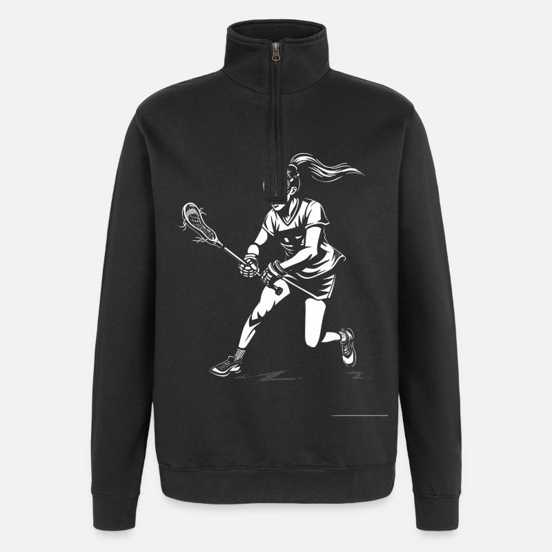 Joueuse de crosse - Sweat à zip 1/4 - noir