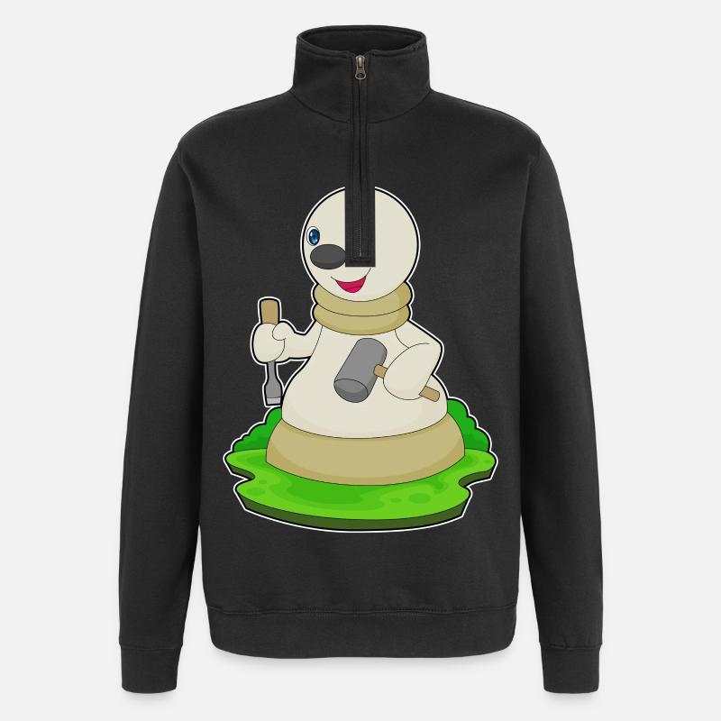 Schachfigur Bauer Schach - Quarter-Zip-Sweatshirt - Schwarz