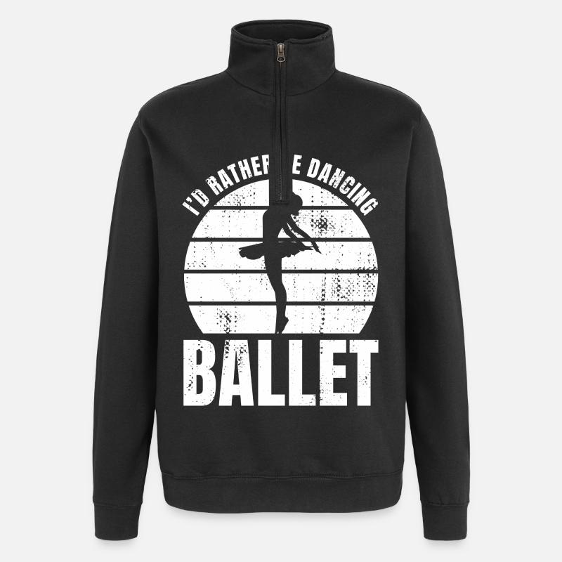 Je préfère danser le ballet - Sweat à zip 1/4 - noir
