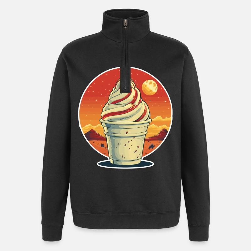 Portrait de coupe glacée - Sweat à zip 1/4 - noir