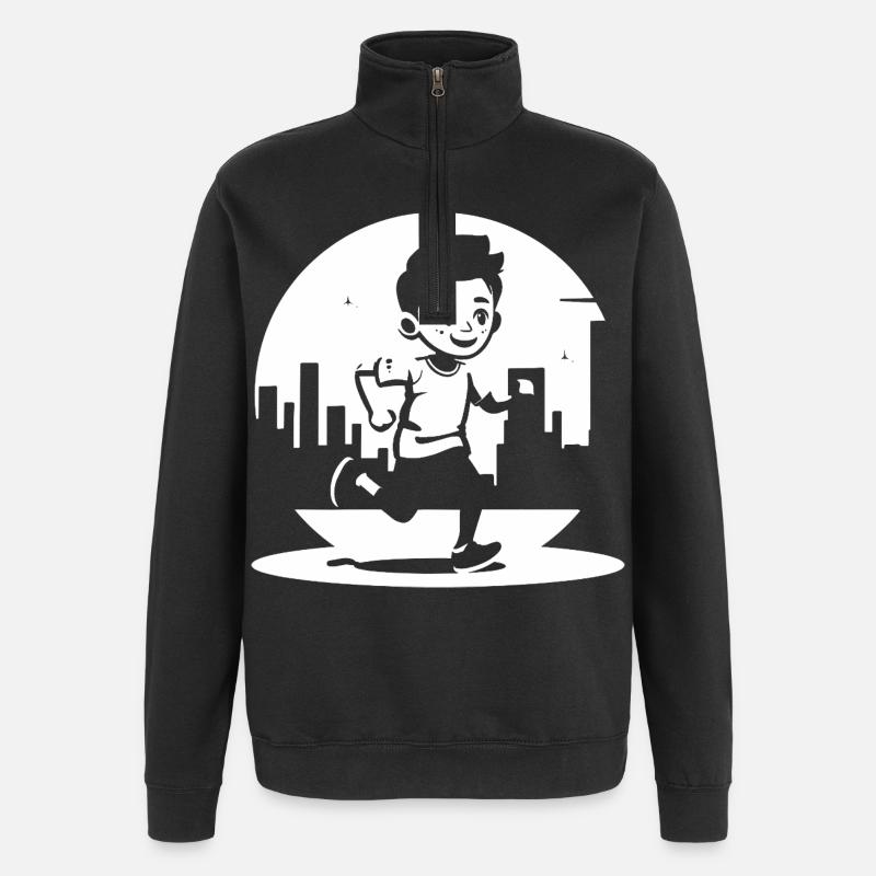 Marathon Junge - Quarter-Zip-Sweatshirt - Schwarz