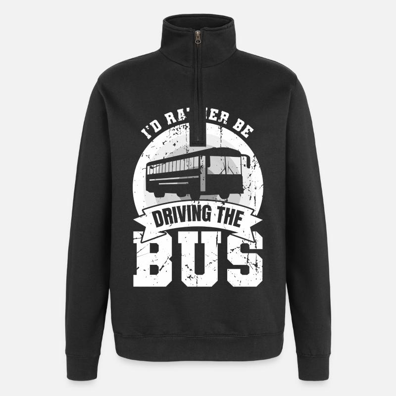 Je préfère conduire le bus - Sweat à zip 1/4 - noir