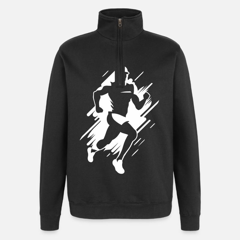 Graphique de jogging - Sweat à zip 1/4 - noir