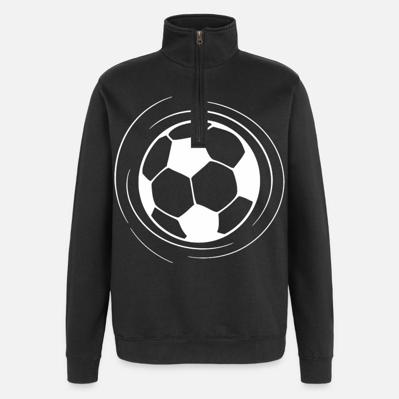 Fußball Skizze - Quarter-Zip-Sweatshirt - Schwarz