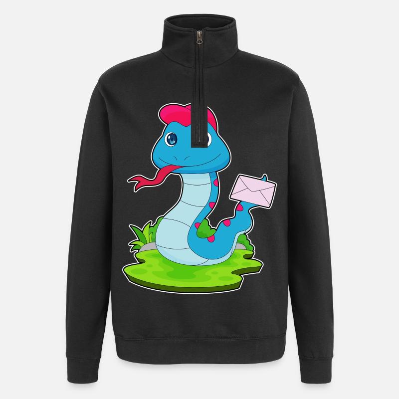 Lettre de serpent - Sweat à zip 1/4 - noir