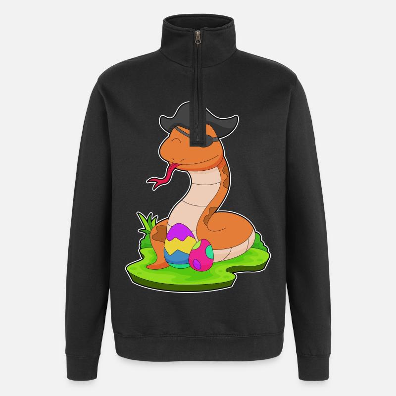 Snake Easter Pirate - Quarter-Zip Sweatshirt - black